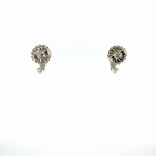 Plated Lab Grown Diamond Knife Edge Huggie Earrings