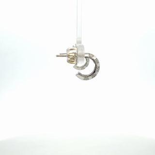 Plated Lab Grown Diamond Knife Edge Huggie Earrings
