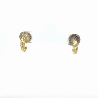 Plated Lab Grown Diamond Knife Edge Huggie Earrings