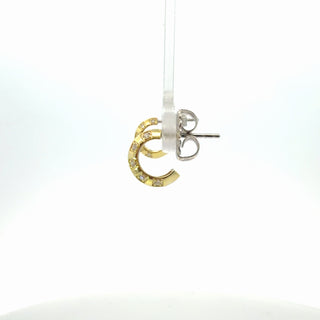 Plated Lab Grown Diamond Knife Edge Huggie Earrings