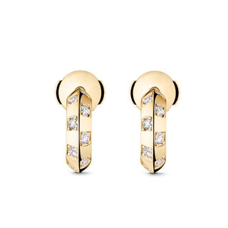 Plated Lab Grown Diamond Knife Edge Huggie Earrings
