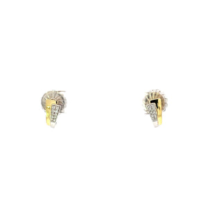 Lab Grown Diamond Two Tone Huggie Earrings