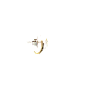Lab Grown Diamond Two Tone Huggie Earrings