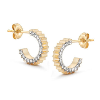 Lab Grown Diamond Fluted Huggies Earrings