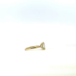 14K Yellow Gold 2.05Cttw Lab Grown Oval Cut Diamond Engagement Ring With Hidden Halo
