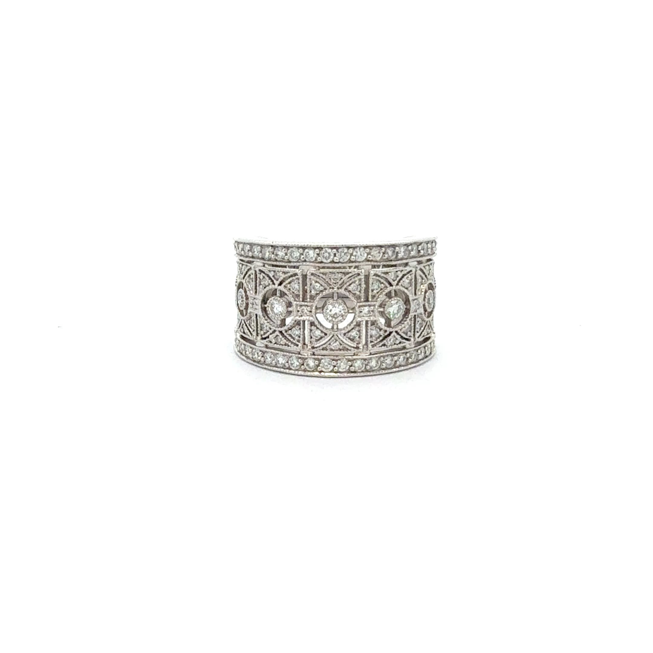 10K White Gold 0.85cttw Diamond Ring - 4