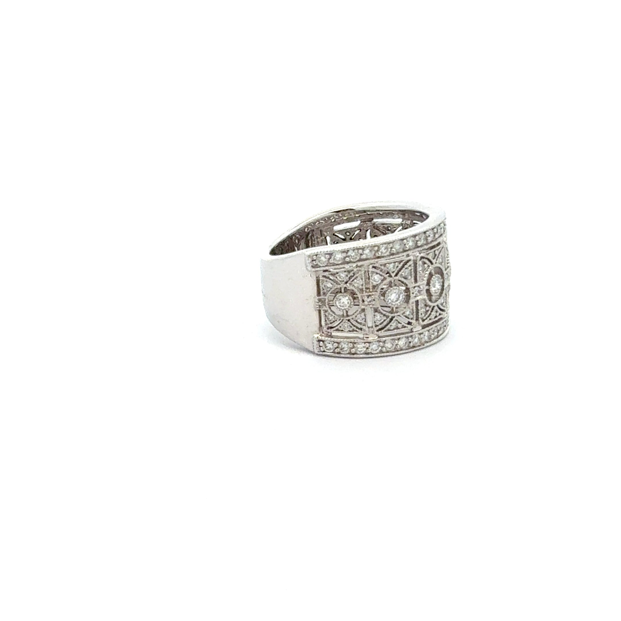 10K White Gold 0.85cttw Diamond Ring - 4
