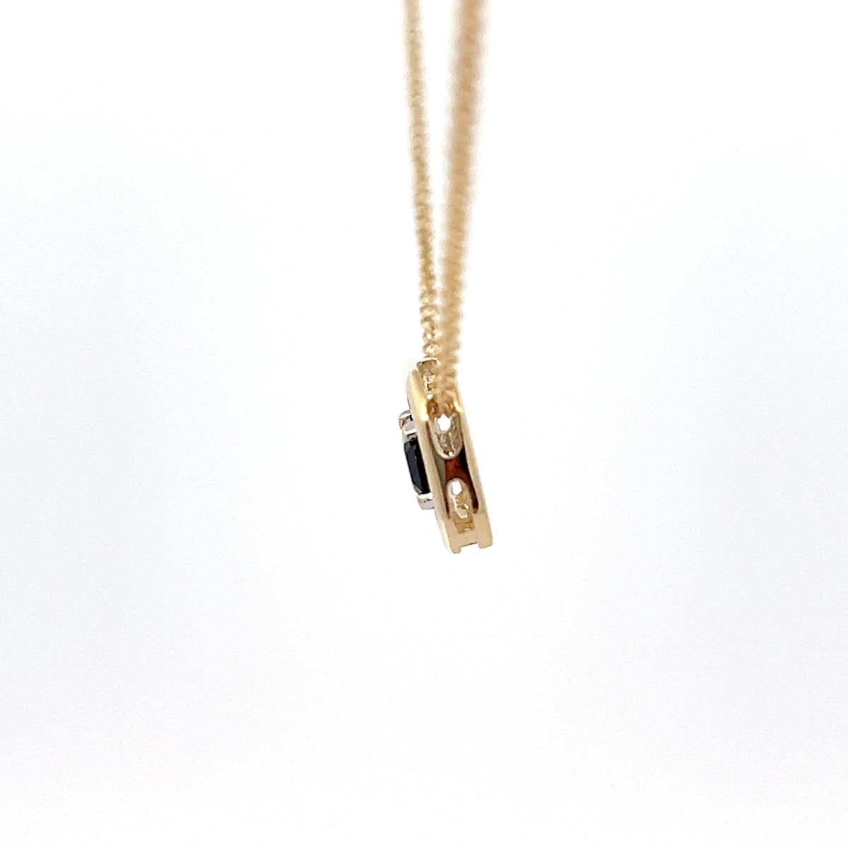 10K Yellow Gold Sapphire and Diamond Necklace