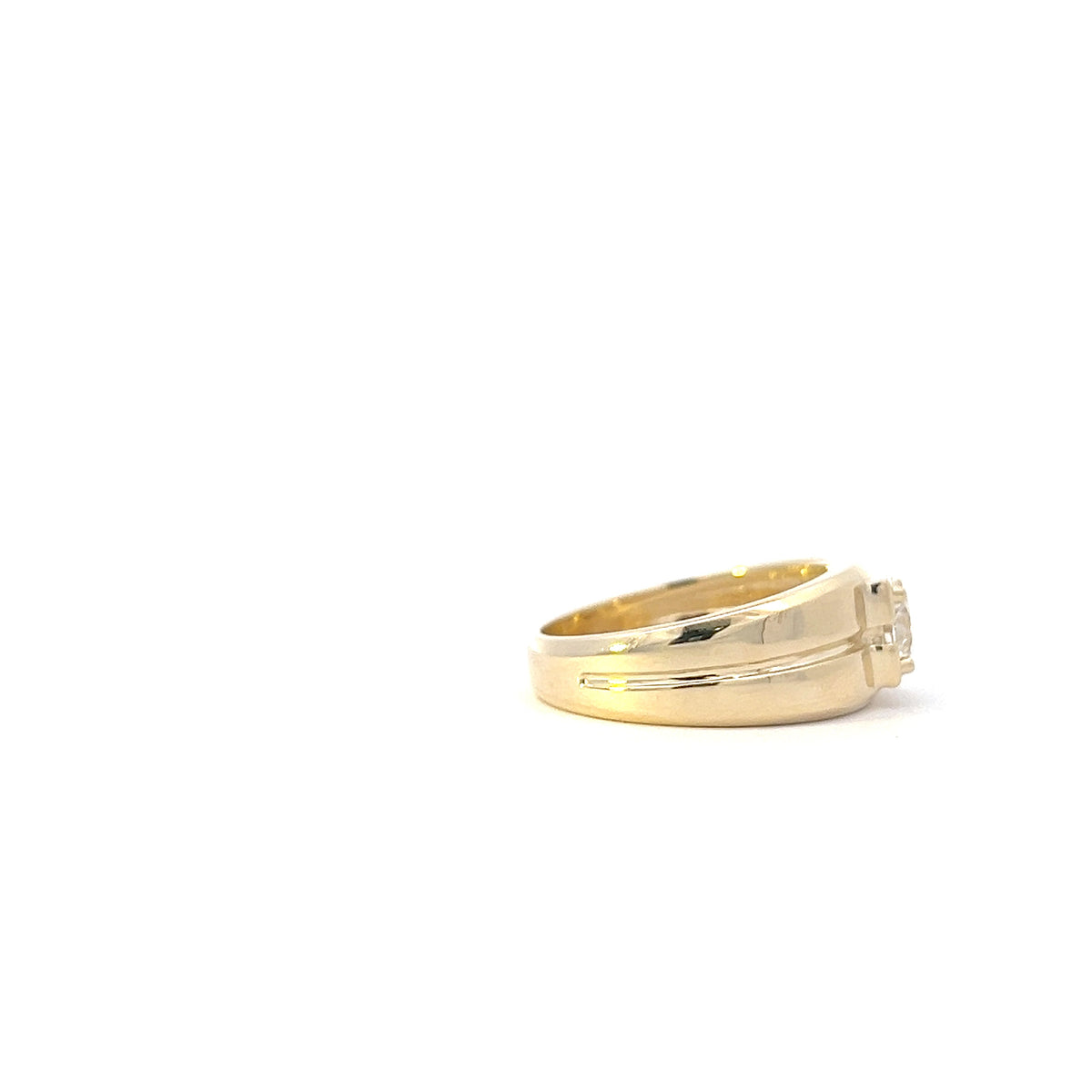 10K Yellow Gold 1.05ct lab Grown Diamond Men&#39;s Ring