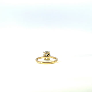 14K Yellow Gold 2.05Cttw Lab Grown Oval Cut Diamond Engagement Ring With Hidden Halo