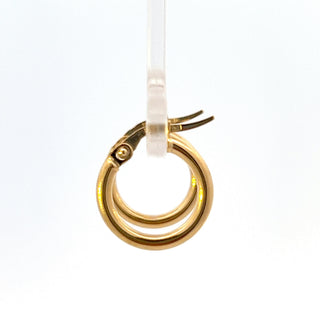 10K Yellow Gold 2mm Tube  Hoop Earrings small