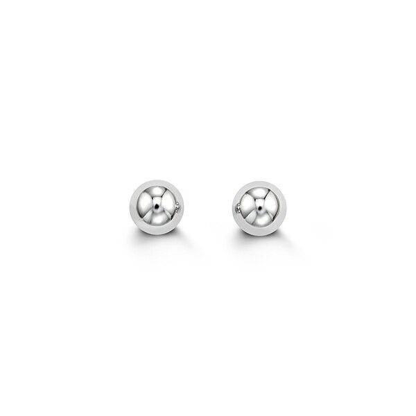 14K White Gold Ball Stud Earrings 5mm