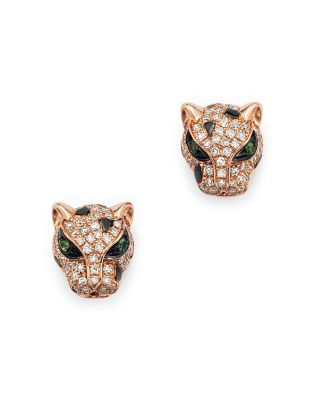 Previously Loved - Effy® 1/2 ct. t.w. Diamond Panther Earrings in 14K Rose Gold