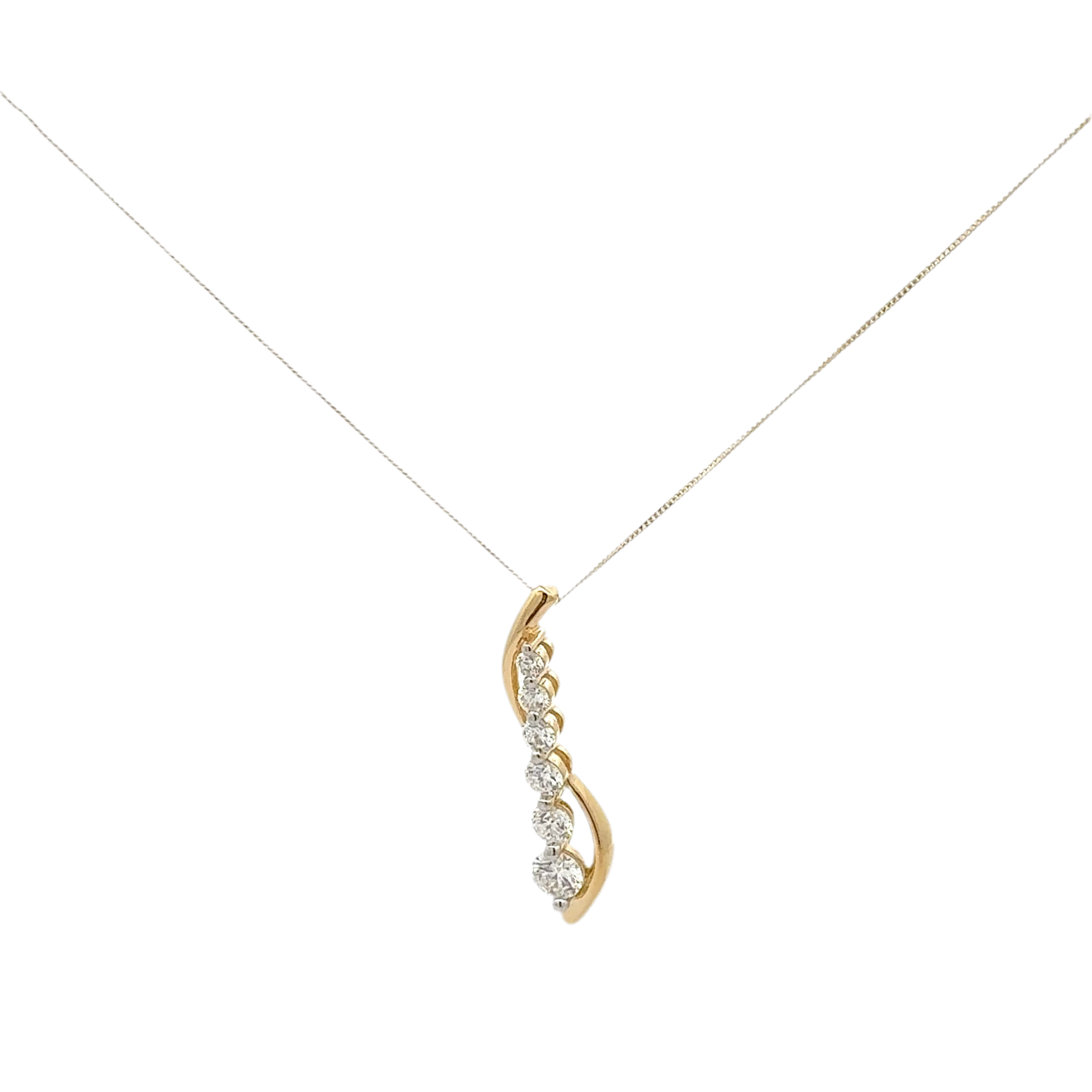 10K Yellow Gold 1.00cttw Lab Grown Diamond Pendant Necklace