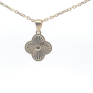 925 Silver - Gold Plated Clover Necklace and Earrings Set