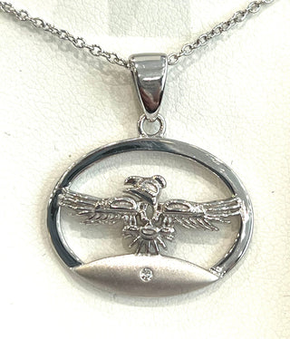 925 STERLING SILVER CANADIAN DIAMOND THUNDERBIRD NORTHERN REFLECTION PENDANT