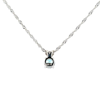 925 Silver Synthetic Alexandrite Necklace, 18"
