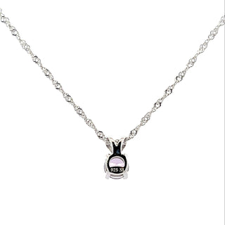 925 Silver Synthetic Amethyst Necklace 18"