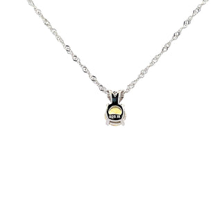925 Silver Synthetic Citrine Necklace 18"