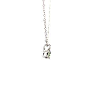 925 Silver Synthetic Green Topaz Necklace 18"