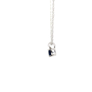 925 Silver Synthetic Sapphire Necklace 18"