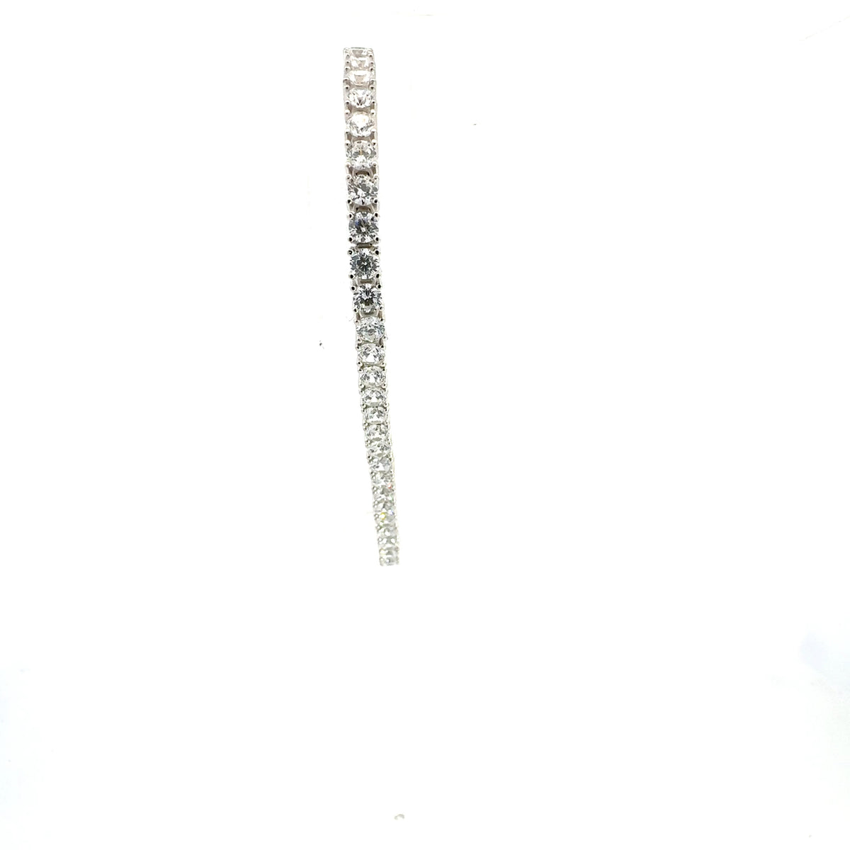 925 Sterling Silver 3mm Cubic Zirconia Tennis Link Bracelet  -  8 Inches