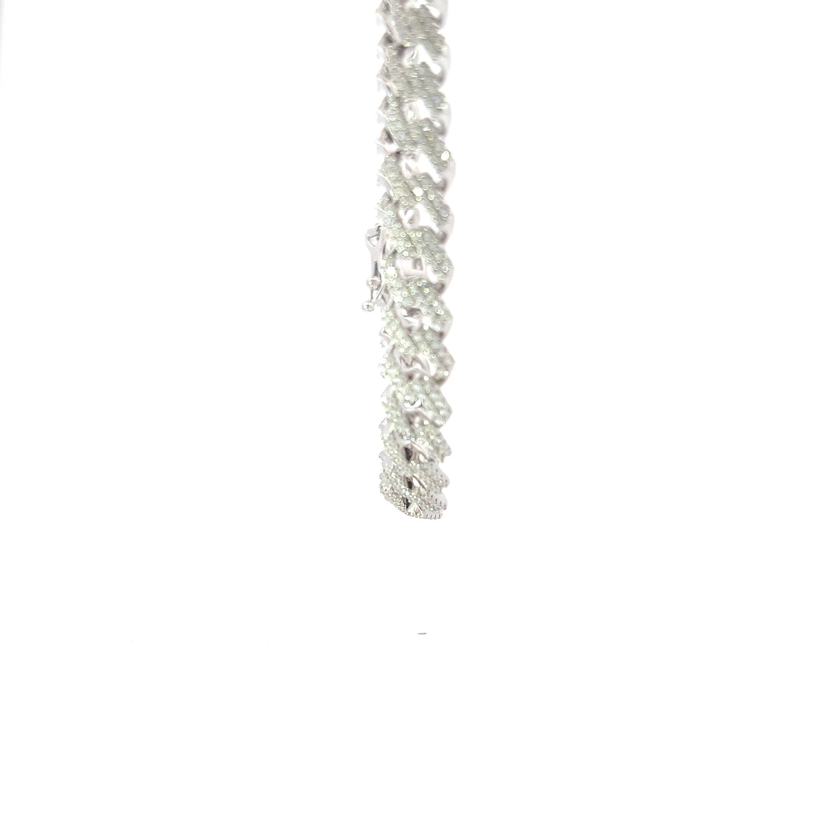 925 Sterling Silver 6mm Miami Cuban Curb Chain with Cubic Zirconias - 22 Inches