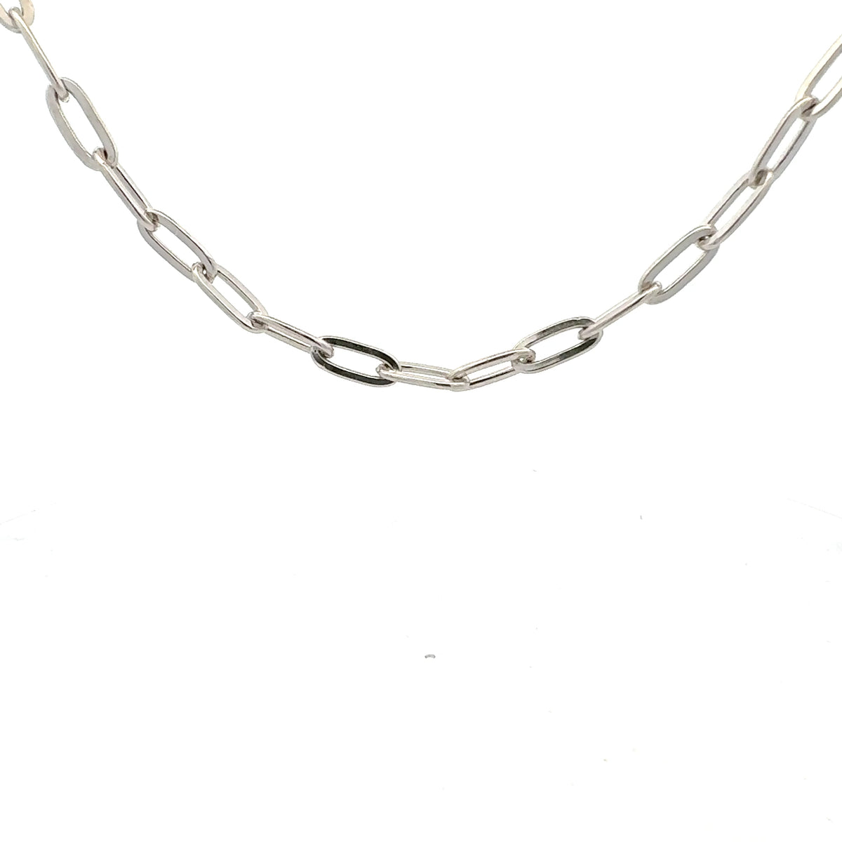 925 Sterling Silver 5.6mm 20&quot; Paperclip Link Chain