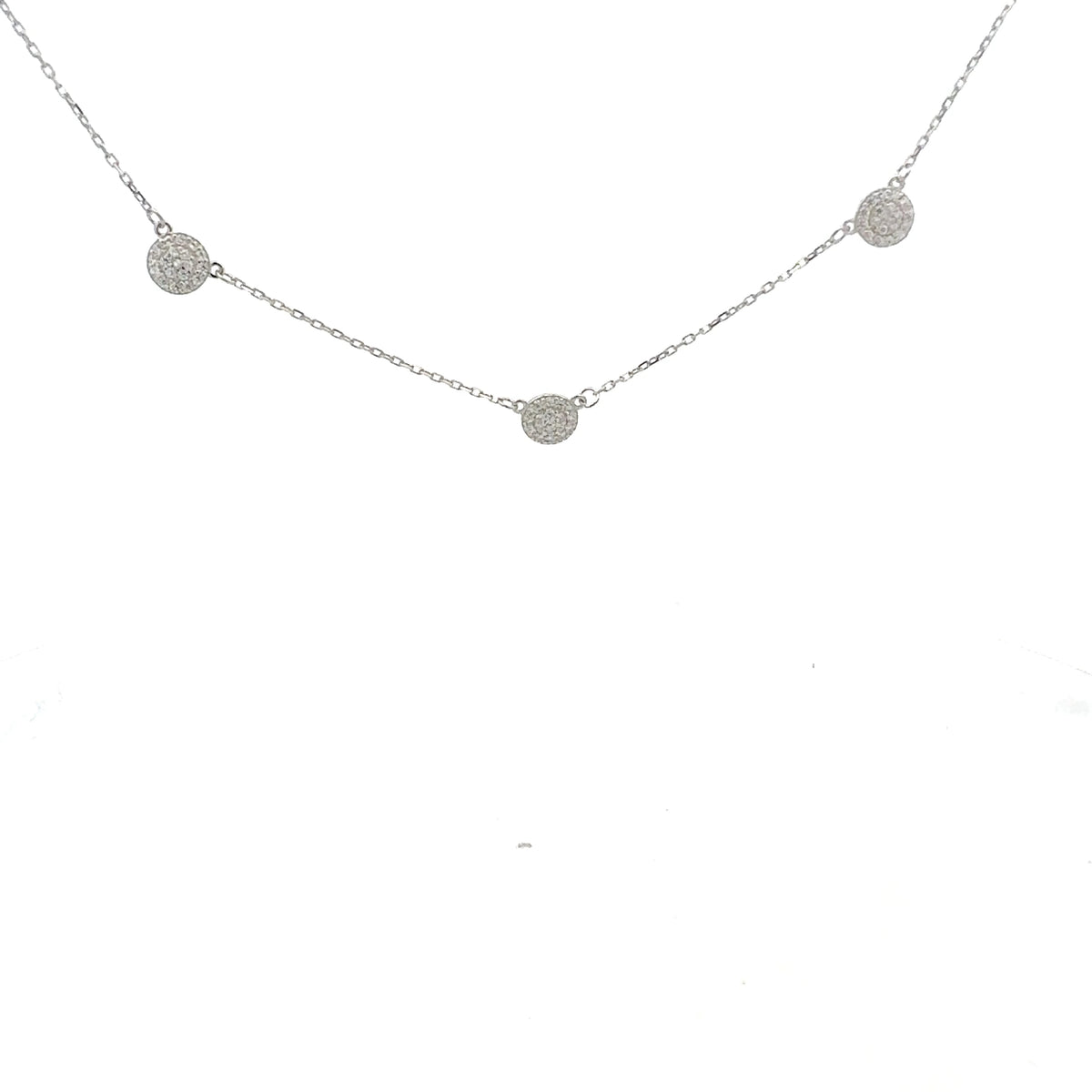 925 Sterling Silver 16-18&quot; Cubic Zirconia Chain