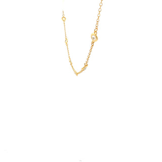 925 Gold Plated Sterling Silver 16-18" Cubic Zirconia Chain