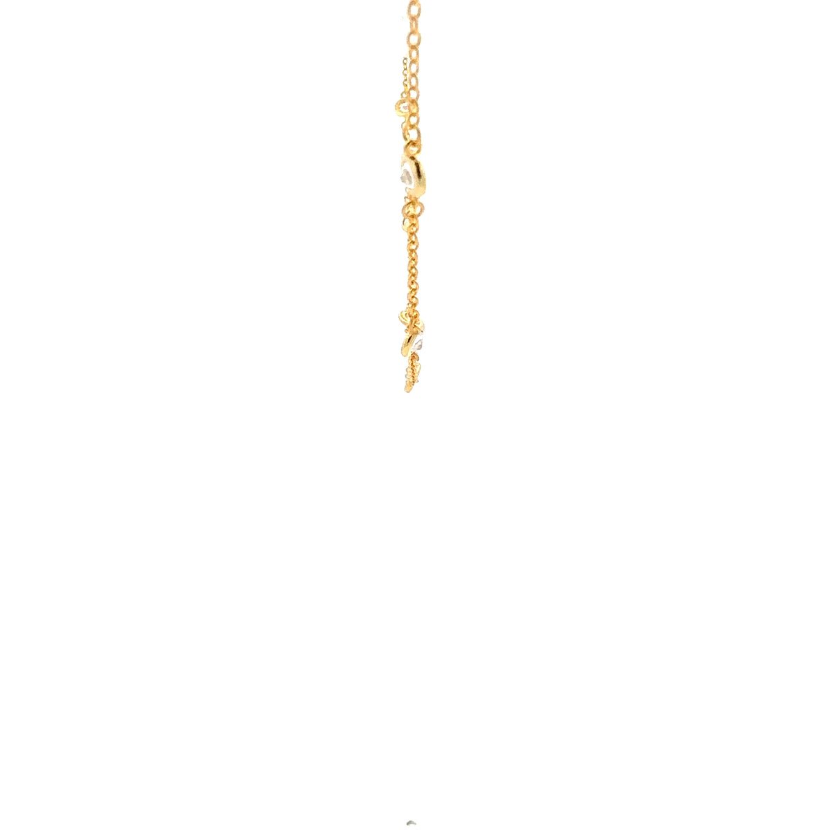 925 Gold Plated Sterling Silver 16-18&quot; Cubic Zirconia Chain