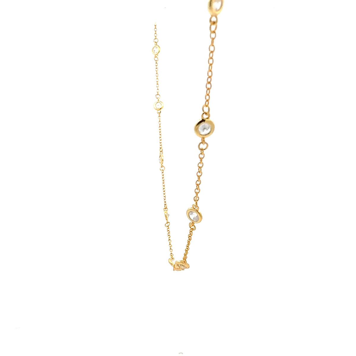 925 Gold Plated Sterling Silver 20-22&quot; Cubic Zirconia Chain