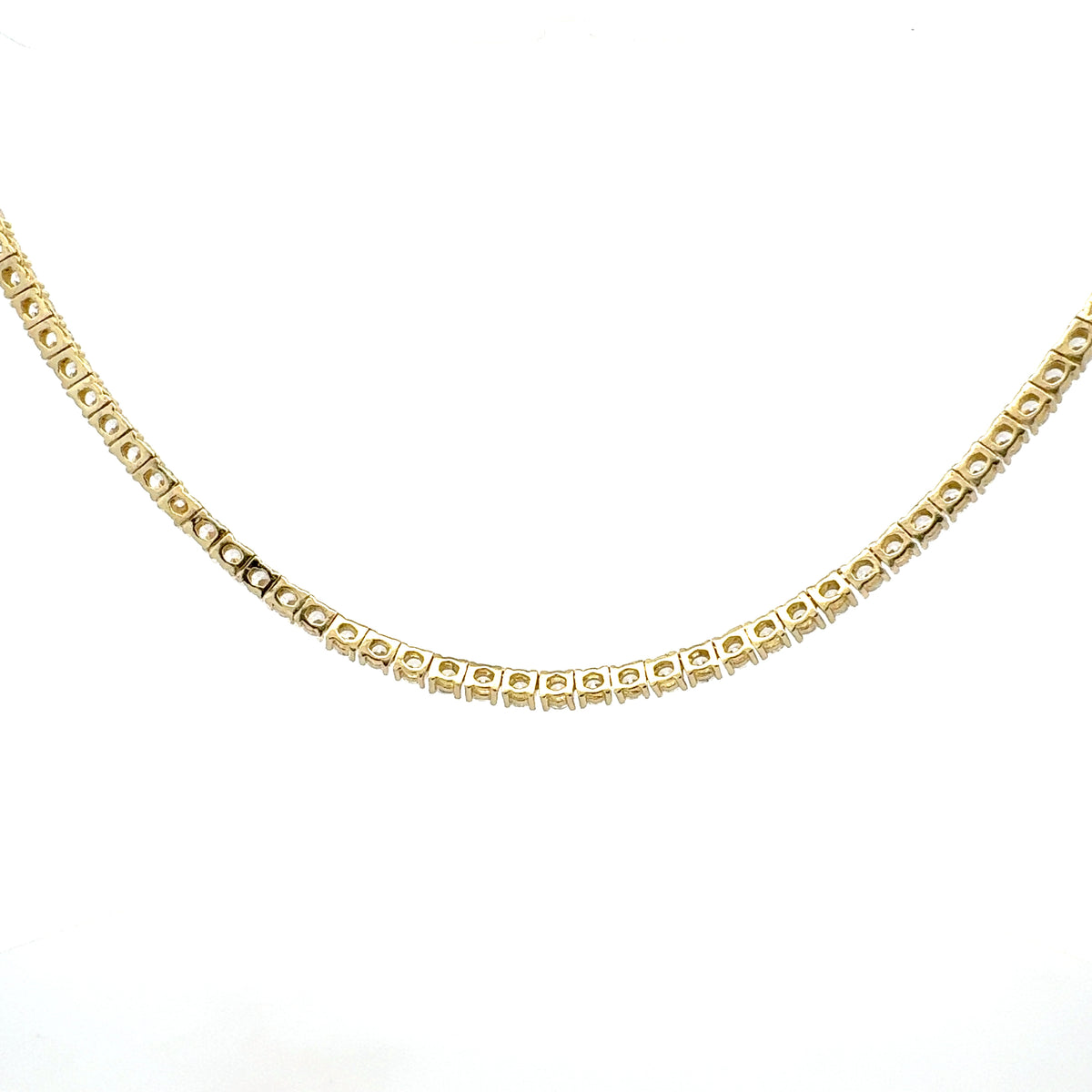 925 Gold Plated Sterling Silver 18&quot; 3mm Cubic Zirconia Chain