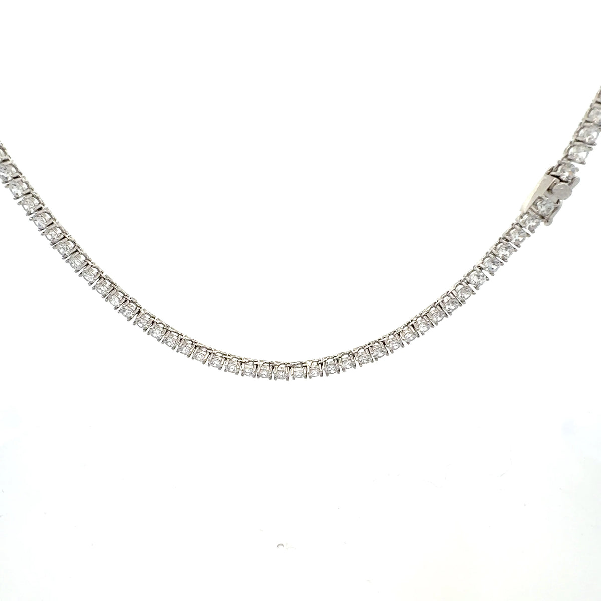 925 Sterling Silver 16&quot; 3mm Cubic Zirconia Chain