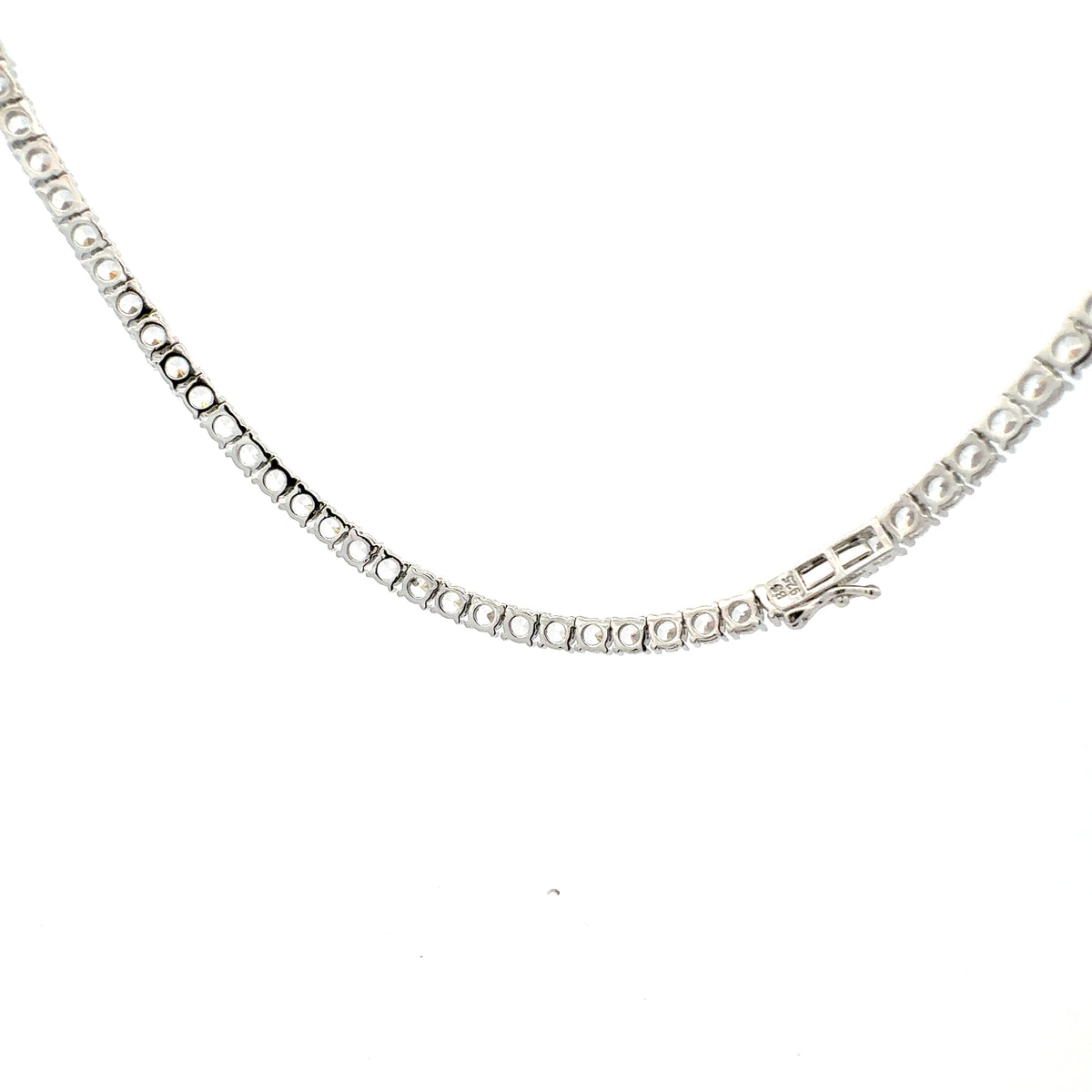 925 Sterling Silver 20&quot; 4mm Cubic Zirconia Chain