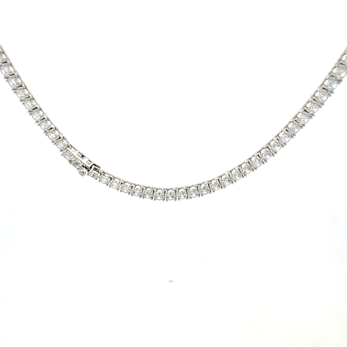 925 Sterling Silver 20&quot; 4mm Cubic Zirconia Chain