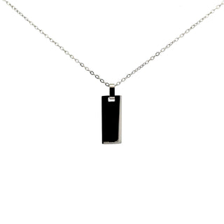 Stainless Steel 25x10mm Engravable Dog Tag Pendant - 18"