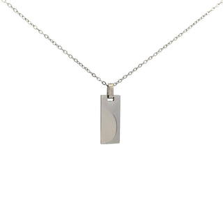 Stainless Steel 25x10mm Engravable Dog Tag Pendant - 18"