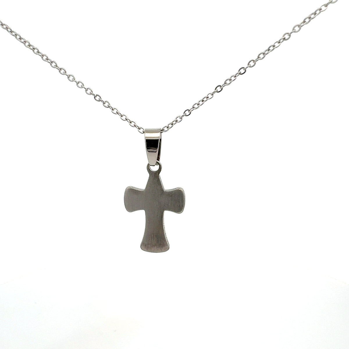 Stainless Steel 23X15mm Cross Pendant - 18&quot;