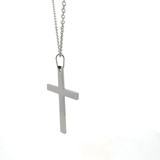 Stainless Steel 40X25mm Cross Pendant - 18"