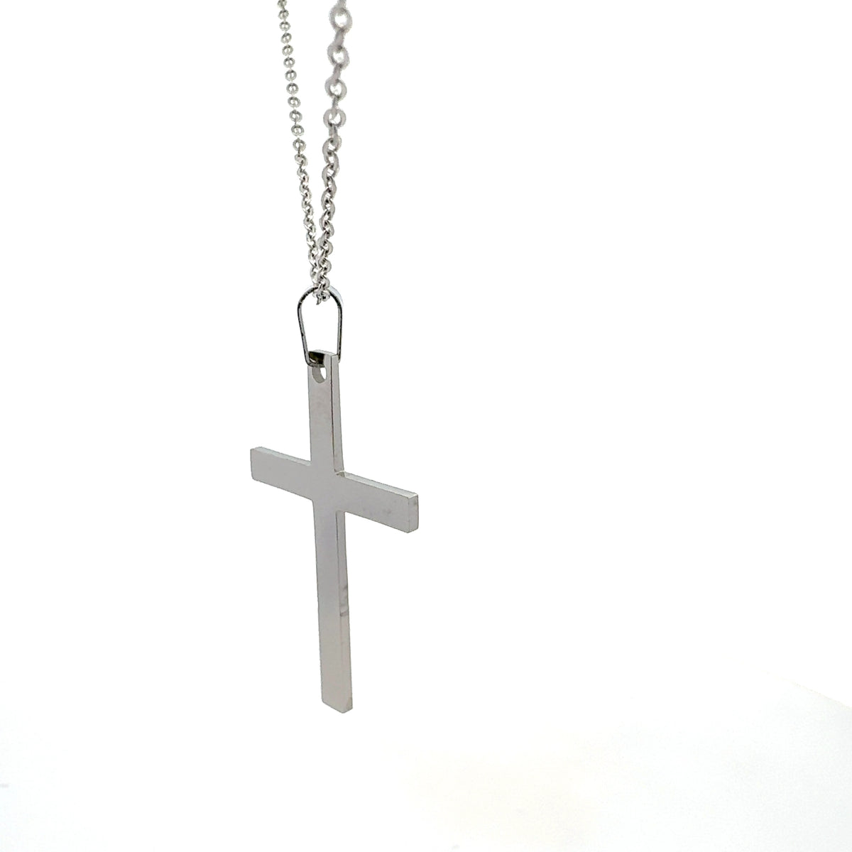 Stainless Steel 40X25mm Cross Pendant - 18&quot;