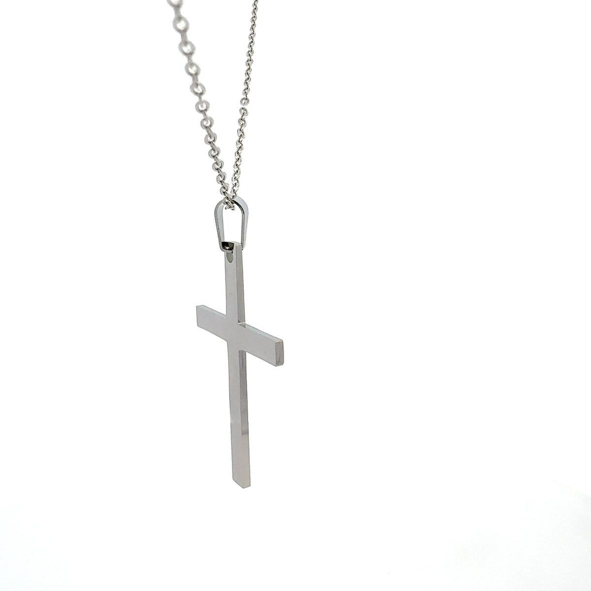 Stainless Steel 40X25mm Cross Pendant - 18&quot;