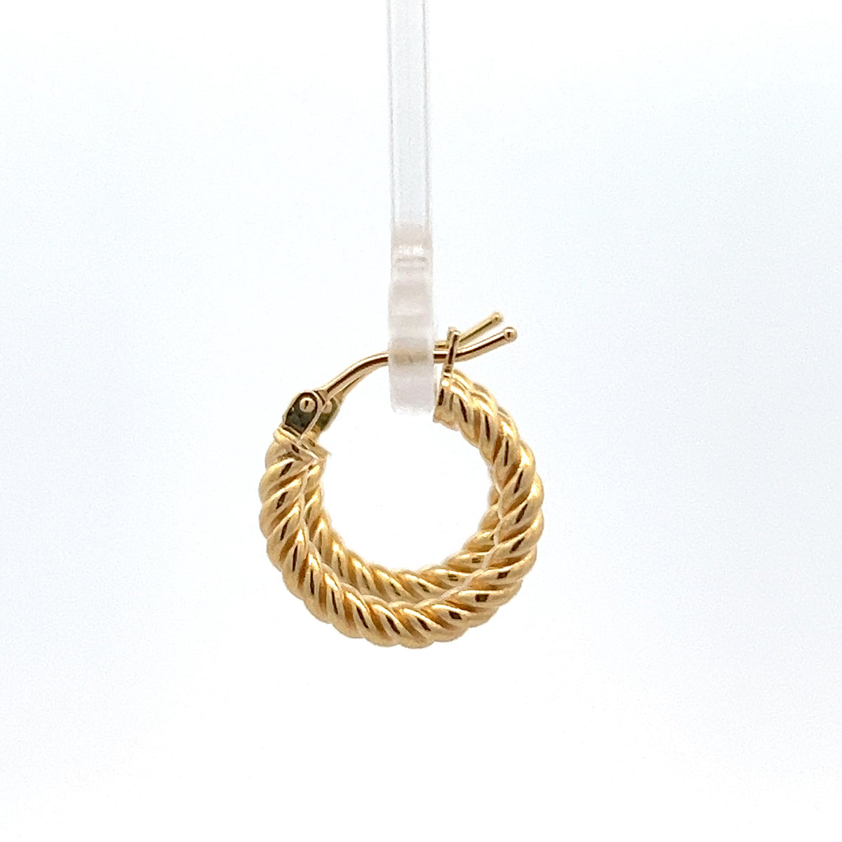 10K Yellow Gold Twisted Hoop Earrings
