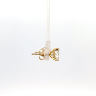 Aretes de oro amarillo de 14 quilates con diamantes cultivados en laboratorio de 1,05 quilates