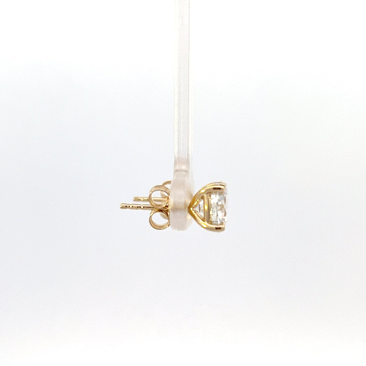 Aretes de oro amarillo de 14 quilates con diamantes cultivados en laboratorio de 1,05 quilates