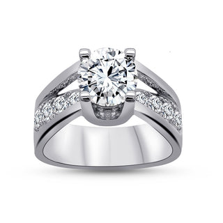 14K White Gold 2.85cttw Lab Grown Diamond Engagement Ring