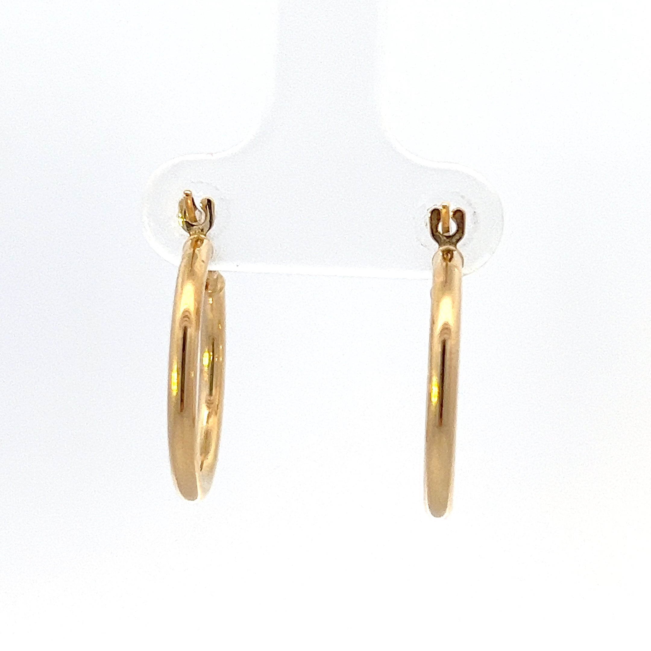10K Yellow Gold 3mm Tube  Hoop Earrings small