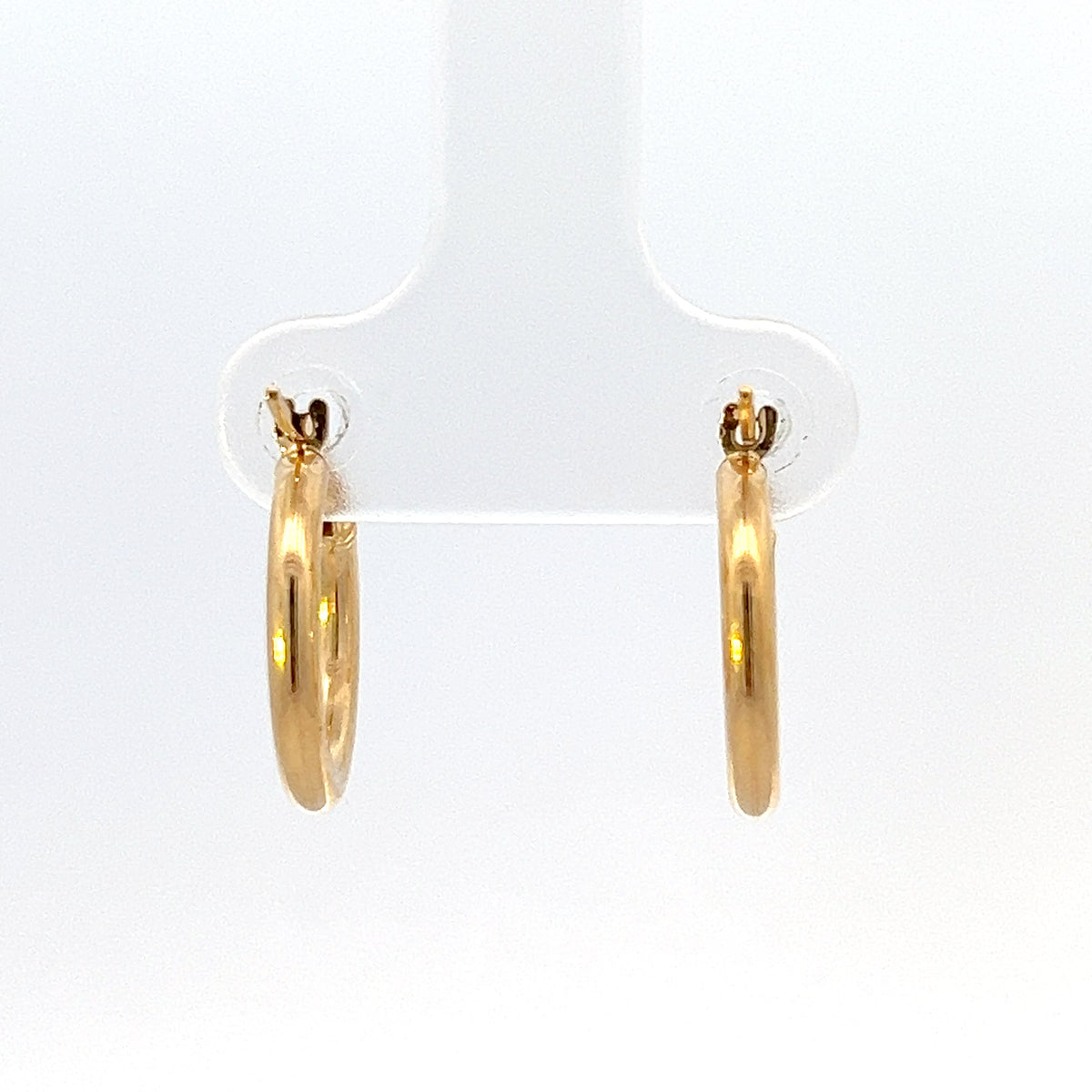 10K Yellow Gold 2mm Tube  Hoop Earrings small