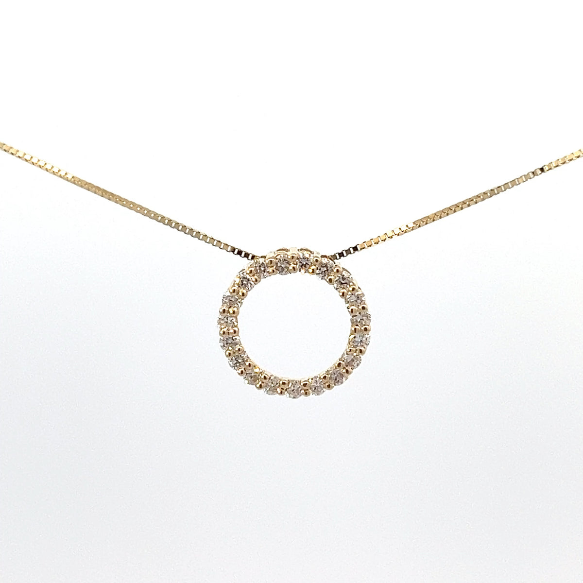 10K Yellow Gold Diamond Necklace 18"