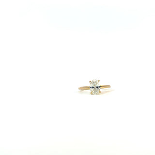 14K Yellow Gold 1.05Cttw Lab Grown Oval Cut Diamond Engagement Ring With Hidden Halo